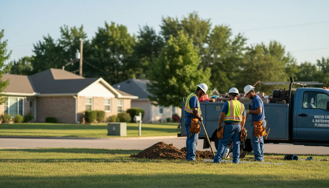 Residential water line and bathroom plumbing service in Palmyra, MO